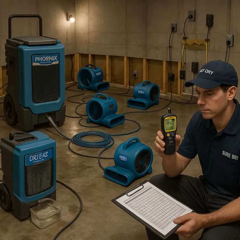 Structural Drying and Dehumidification process in James City County, VA